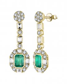 EMERALD CUT DIAMOND DANGLING (TE1680)