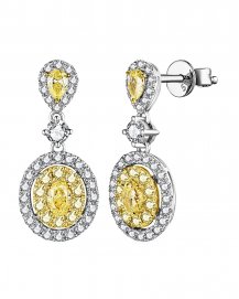 MULTI TONE OVAL DIAMOND DANGLING (TE1692)