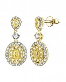MULTI TONE OVAL DIAMOND DANGLING (TE1692)