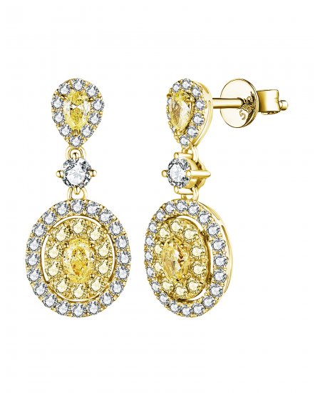 MULTI TONE OVAL DIAMOND DANGLING (TE1692)
