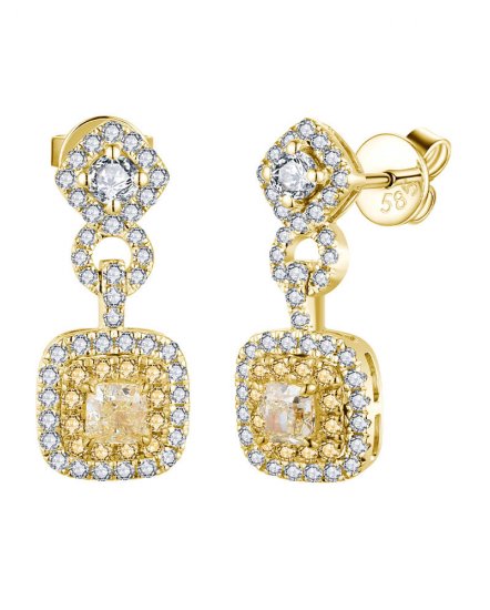 MULTI TONE CUSHION DIAMOND DANGLING (TE1709)