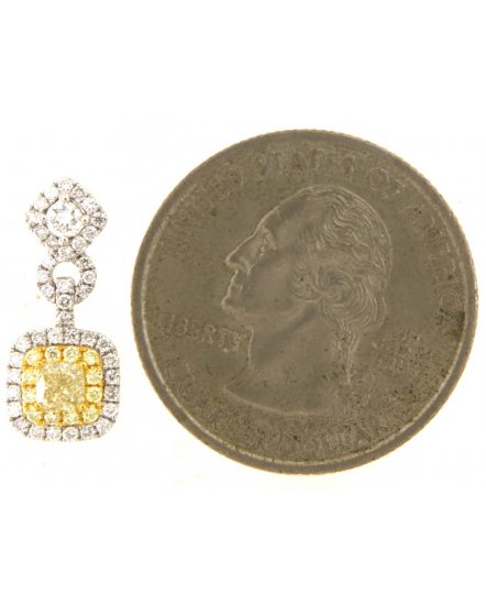 MULTI TONE CUSHION DIAMOND DANGLING (TE1709)