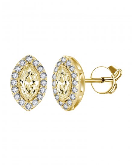 MULTI TONE MARQUISE DIAMOND STUDS (TE1739)