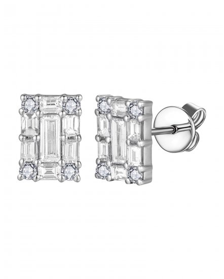 BAGUETTE DIAMOND STUDS (TE1758)