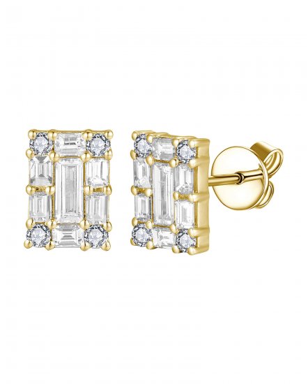 BAGUETTE DIAMOND STUDS (TE1758)