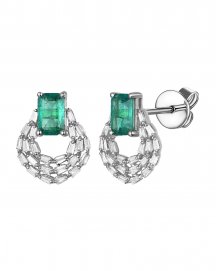 EMERALD CUT DIAMOND STUDS (TE1765)