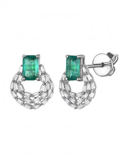 EMERALD CUT DIAMOND STUDS (TE1765)