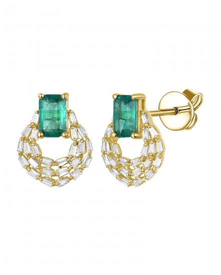 EMERALD CUT DIAMOND STUDS (TE1765)