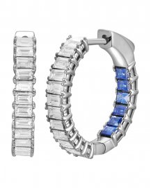 INSIDE OUTSIDE SAPPHIRE DIAMOND HOOPS (TE1786)