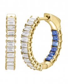 INSIDE OUTSIDE SAPPHIRE DIAMOND HOOPS (TE1786)