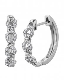 LINK STYLE DIAMOND HOOPS (TE1847)