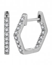 HEXAGON STYLE INSIDE OUTSIDE DIAMOND HUGGIES (TE1871)