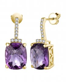 CUSHION AMETHYST DIAMOND DANGLING (TE2020)