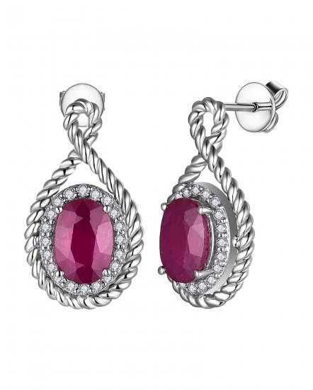 OVAL RUBY DIAMOND DANGLING (TE2054)