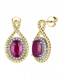 OVAL RUBY DIAMOND DANGLING (TE2054)