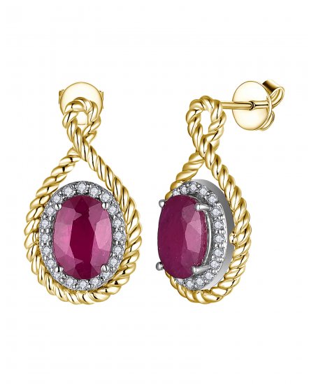 OVAL RUBY DIAMOND DANGLING (TE2054)
