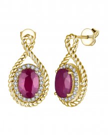 OVAL RUBY DIAMOND DANGLING (TE2054)