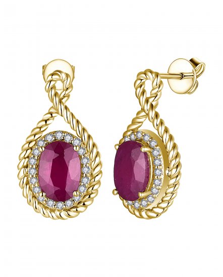 OVAL RUBY DIAMOND DANGLING (TE2054)