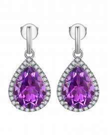 PEAR AMETHYST DIAMOND DANGLING (TE2062)