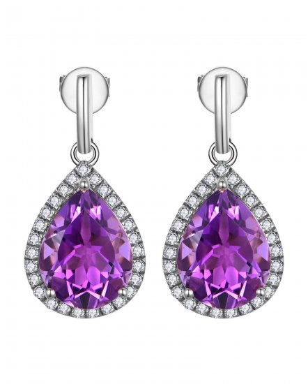 PEAR AMETHYST DIAMOND DANGLING (TE2062)