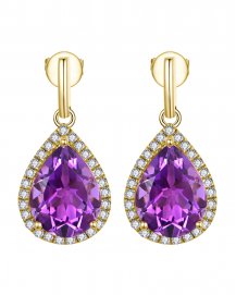 PEAR AMETHYST DIAMOND DANGLING (TE2062)