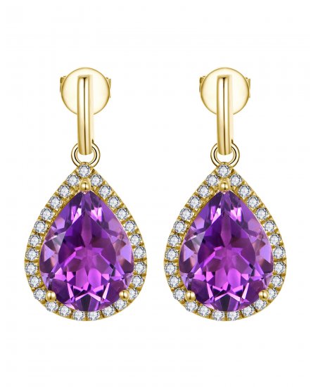 PEAR AMETHYST DIAMOND DANGLING (TE2062)