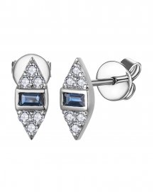 BAGUETTE SAPPHIRE DIAMOND STUDS (TE2065)
