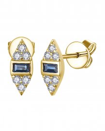 BAGUETTE SAPPHIRE DIAMOND STUDS (TE2065)