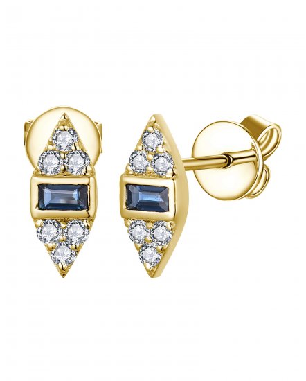 BAGUETTE SAPPHIRE DIAMOND STUDS (TE2065)