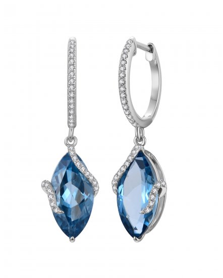 MARQUISE LONDON BLUE TOPAZ DIAMOND DANGLING (TE2102)