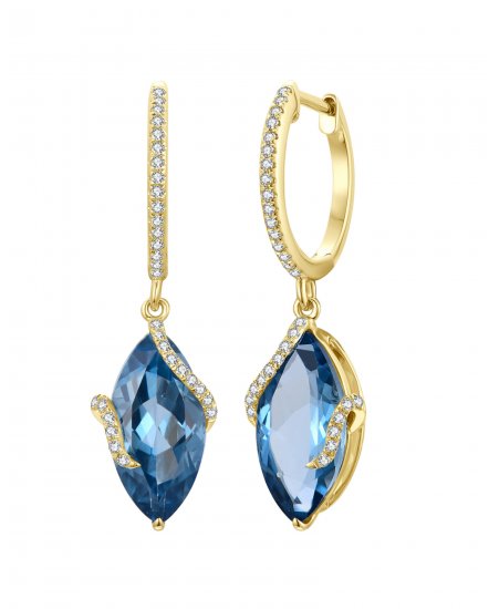 MARQUISE LONDON BLUE TOPAZ DIAMOND DANGLING (TE2102)