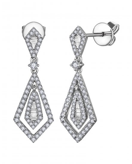 KITE SHAPE BAGUETTE DIAMOND DANGLING (TE2138)