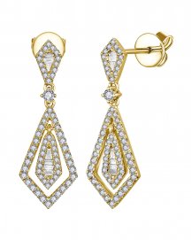KITE SHAPE BAGUETTE DIAMOND DANGLING (TE2138)