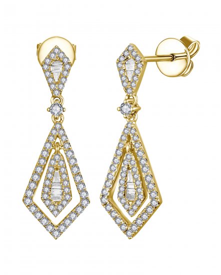 KITE SHAPE BAGUETTE DIAMOND DANGLING (TE2138)