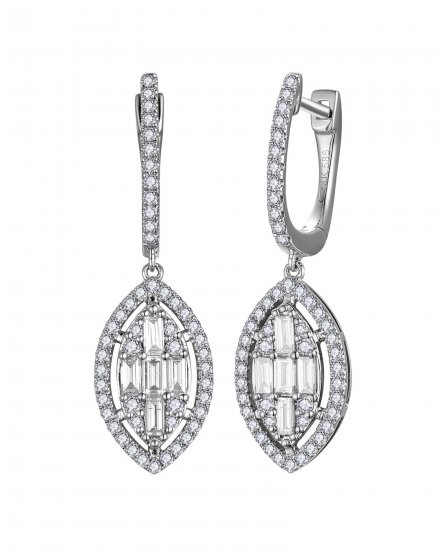 MARQUISE STYLE BAGUETTE DIAMOND DANGLING (TE2143)