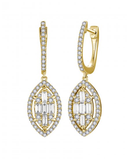 MARQUISE STYLE BAGUETTE DIAMOND DANGLING (TE2143)