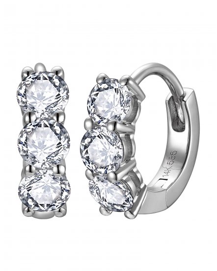 THREE STONE DIAMOND HUGGIES (TE2145C)