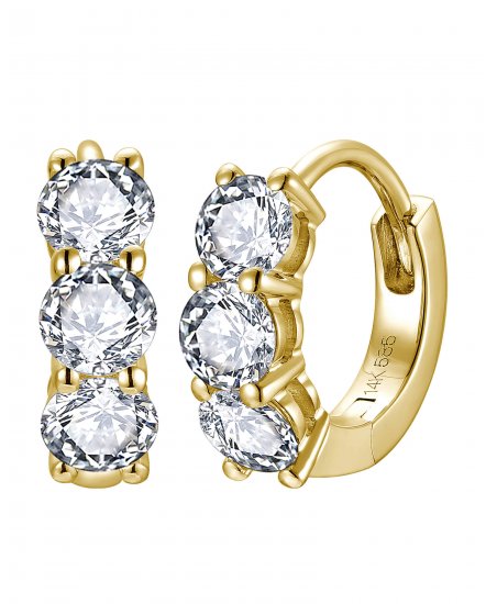 THREE STONE DIAMOND HUGGIES (TE2145C)