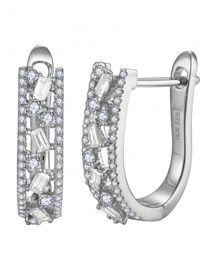 BAGUETTE DIAMOND HOOPS (TE2146)