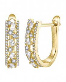 BAGUETTE DIAMOND HOOPS (TE2146)