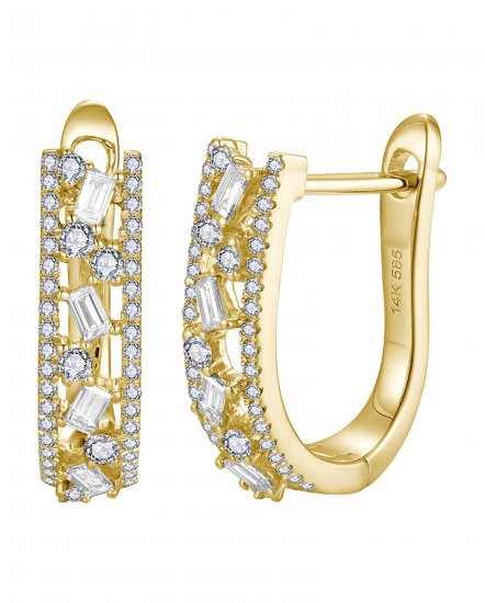 BAGUETTE DIAMOND HOOPS (TE2146)