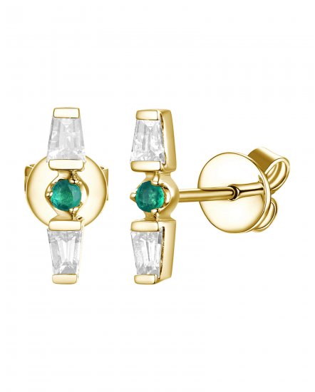 EMERALD DIAMOND STUDS (TE2152)