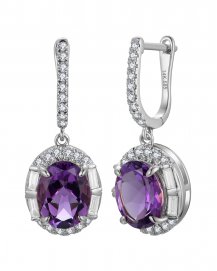 OVAL AMETHYST DIAMOND DANGLING (TE2156)