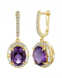 OVAL AMETHYST DIAMOND DANGLING (TE2156)