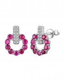 RUBY DIAMOND STUDS (TE2161)