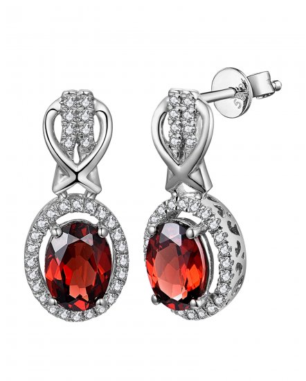 OVAL GARNET DIAMOND DANGLING (TE2164)