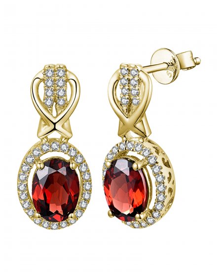 OVAL GARNET DIAMOND DANGLING (TE2164)