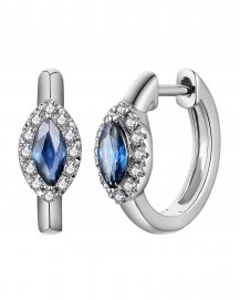 MARQUISE SAPPHIRE DIAMOND HUGGIES (TE2175)
