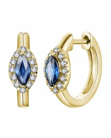 MARQUISE SAPPHIRE DIAMOND HUGGIES (TE2175)