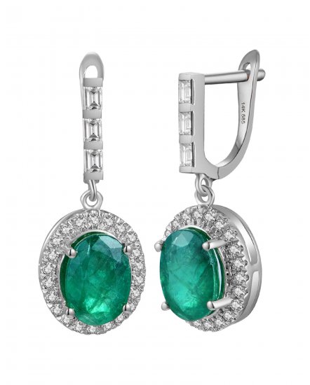 OVAL EMERALD DIAMOND DANGLING (TE2176)